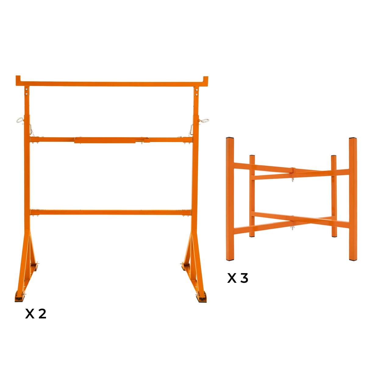 Trestle Stand x 2 & Mortar Board Stands 500mm H x 3