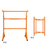 Trestle Stand x 2 & Mortar Board Stands 750mm H x 3