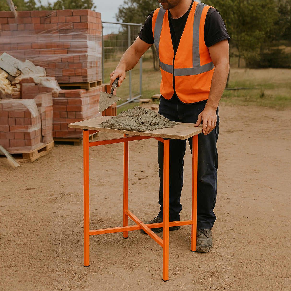 Trestle Stand x 2 & Mortar Board Stands 750mm H x 3