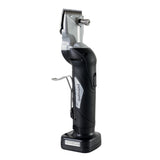 Cordless horse clippers in sleek black with a textured grip, stainless steel blade, and ergonomic design for easy maneuvering