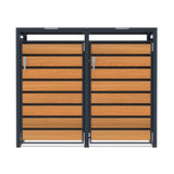 Double Wheelie Bin Metal Storage - Anthracite & Wood