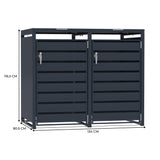 Double Wheelie Bin Metal Storage - Anthracite Grey