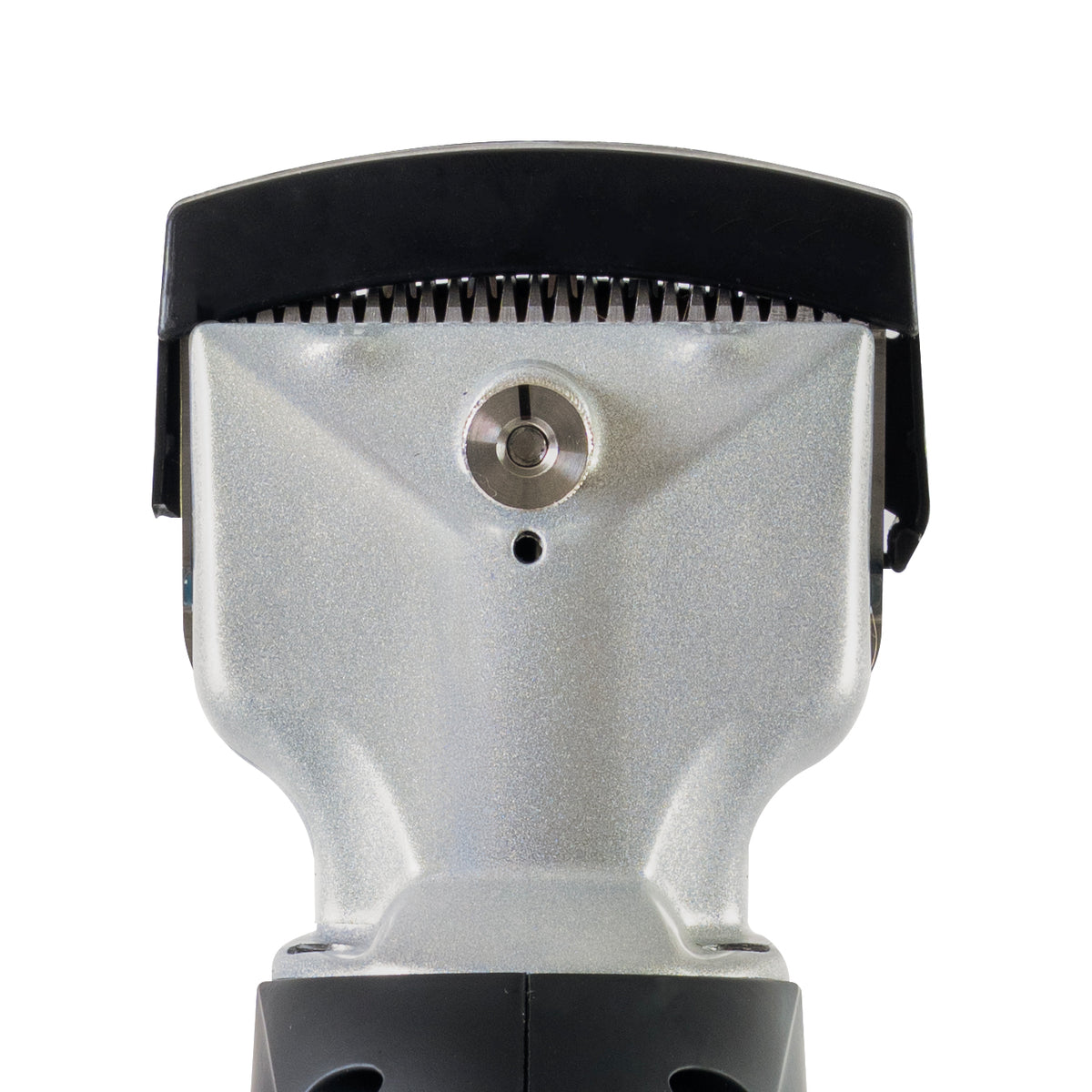 Cordless pink horse clippers with a sleek silver blade, featuring a textured black grip for comfortable handling and precision grooming