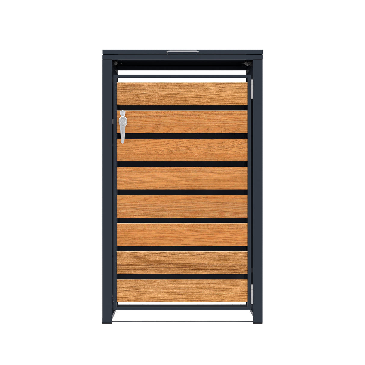 Single Wheelie Bin Metal Storage - Anthracite & Wood