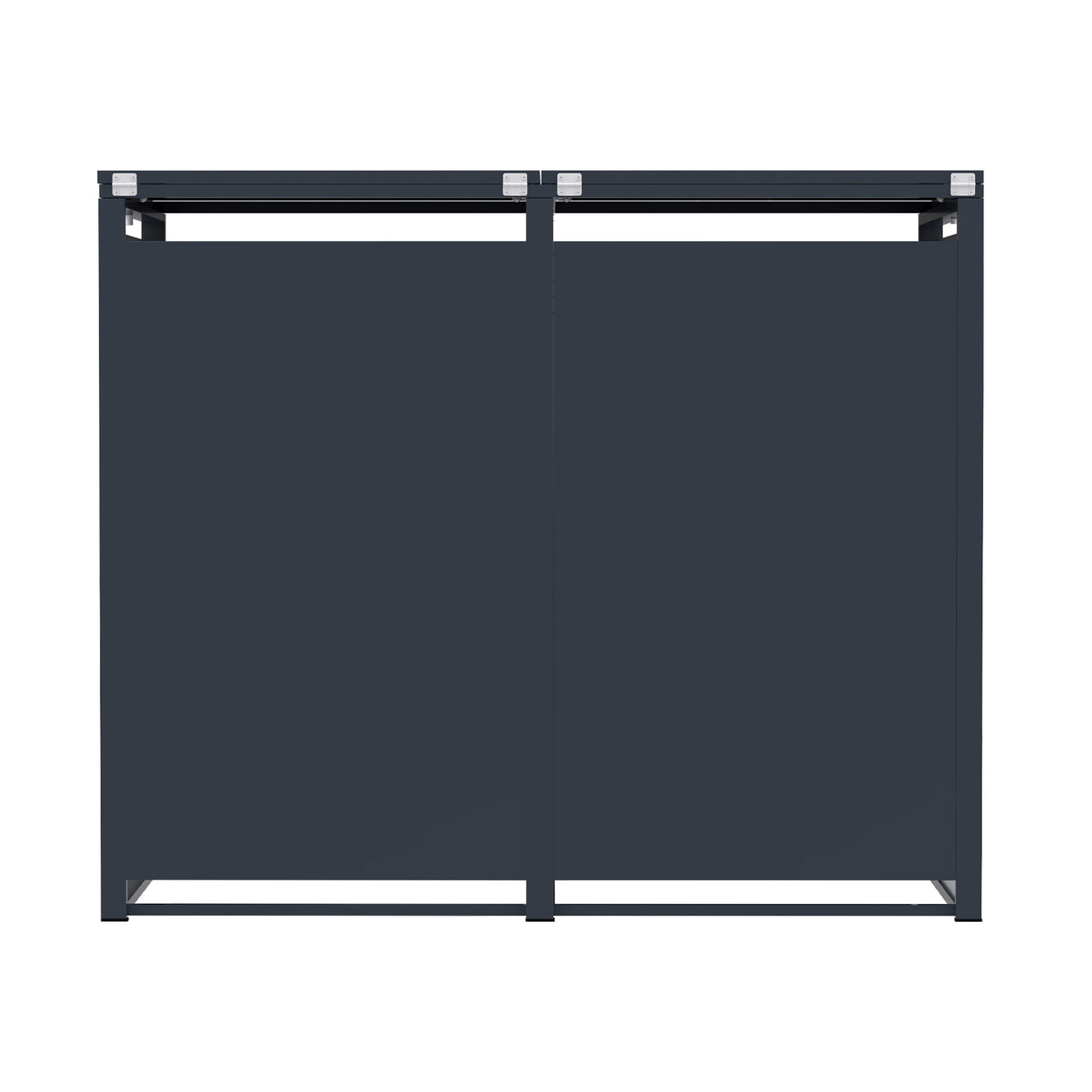 Double Wheelie Bin Metal Storage - Anthracite Grey Wood