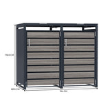 Double Wheelie Bin Metal Storage - Anthracite Grey Wood