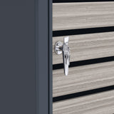 Triple Wheelie Bin Metal Storage - Anthracite Grey Wood - view 12