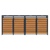 Quadruple Wheelie Bin Metal Storage - Anthracite & Wood