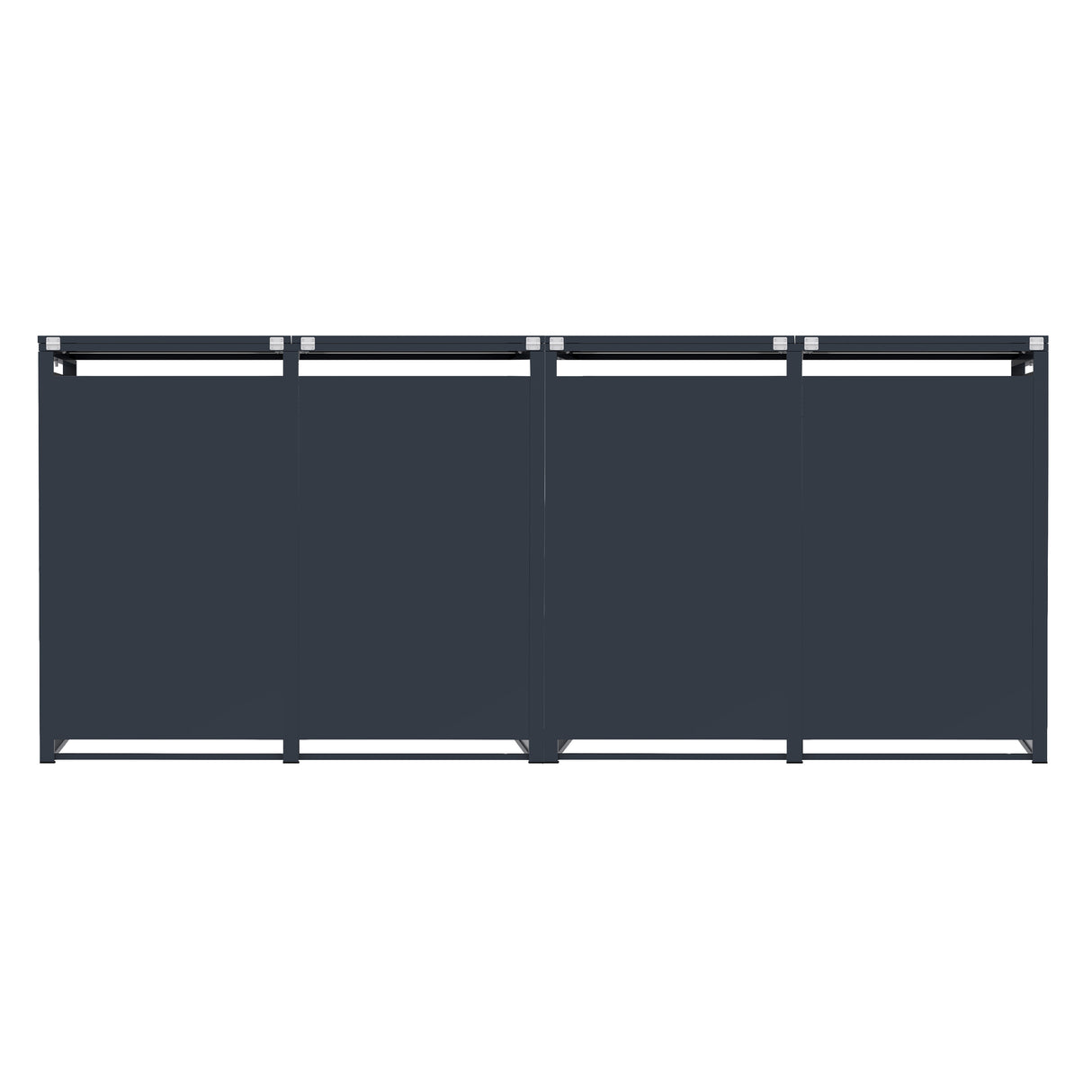 Quadruple Wheelie Bin Metal Storage - Anthracite & Wood