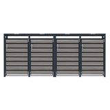 Quadruple Wheelie Bin Metal Storage - Anthracite Grey Wood