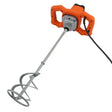 T-Mech paddle mixer with a sturdy orange handle, silver mixing shaft, and spiral blade, designed for efficient blending and mixing tasks