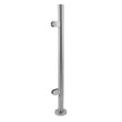 Sleek stainless steel balustrade end post, 110cm high, featuring a polished finish and sturdy base for modern railing systems