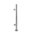 Stainless steel balustrade end post, 90cm high, featuring a sleek, polished finish and sturdy base for secure installation