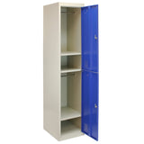 Metal Storage Lockers - Two Doors, Flatpacked, Blue