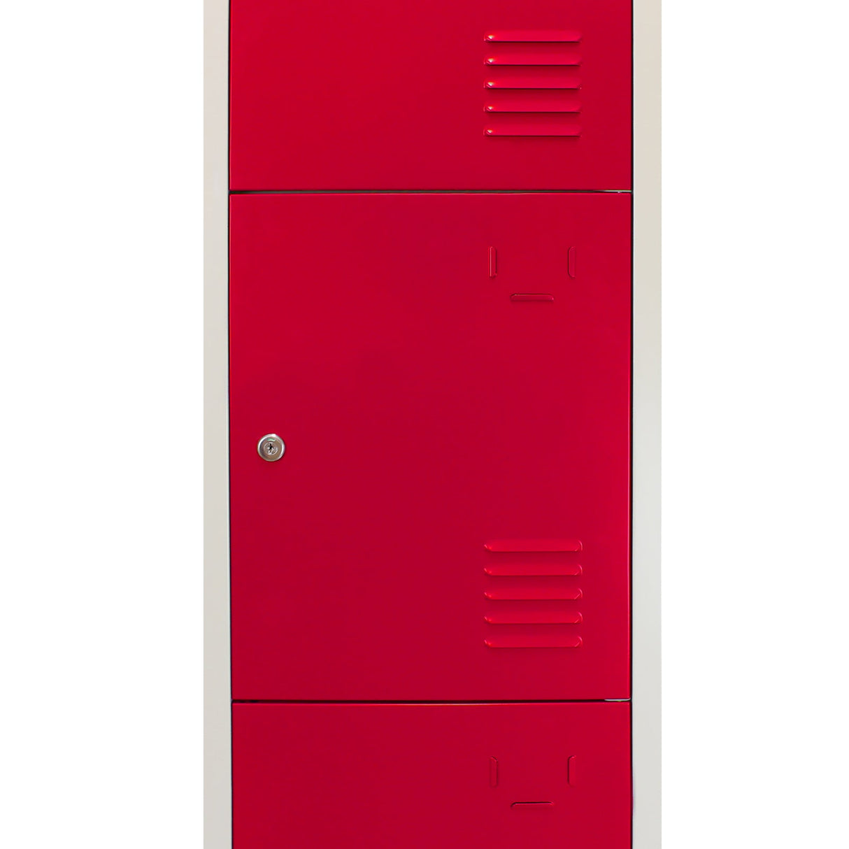 Metal Storage Lockers - Four Doors, Red