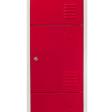 Metal Storage Lockers - Four Doors, Red
