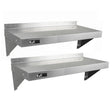 Two KuKoo stainless steel shelves, each 1000mm x 300mm, featuring a sleek, brushed finish and sturdy wall-mounted brackets