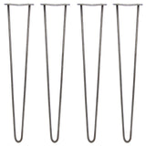 4 x 28" Hairpin Legs - 2 Prong - 10mm - Raw Steel