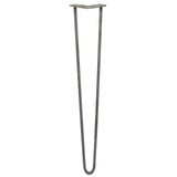 4 x 28" Hairpin Legs - 2 Prong - 12mm - Raw Steel