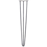 4 x 28" Hairpin Legs - 3 Prong - 10mm - Raw Steel