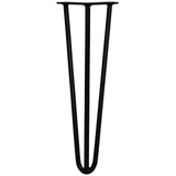 4 x 16" Hairpin Legs - 3 Prong - 12mm - Black