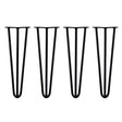 Four sleek black hairpin legs, each 16 inches tall, featuring a sturdy 12mm diameter and a stylish three-prong design