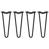 4 x 14" Hairpin Legs - 2 Prong - 12mm - Black