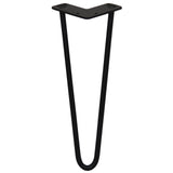 4 x 14" Hairpin Legs - 2 Prong - 12mm - Black