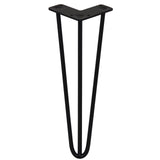 4 x 14" Hairpin Legs - 3 Prong - 10mm - Black