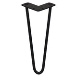 4 x 12" Hairpin Legs - 2 Prong - 12mm - Black