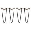 Raw steel hairpin legs in a sleek 4 x 12-inch design, featuring a sturdy 12mm thickness and two prongs for stability