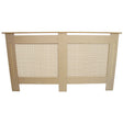 Unfinished MDF radiator cover measuring 1515mm, featuring a lattice design with smooth edges and a natural wood texture
