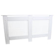 White MDF radiator cover measuring 1515mm, featuring a sleek design with a mesh panel for ventilation and smooth edges