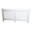 White MDF radiator cover, 1720mm wide, featuring a sleek design with a perforated mesh panel and smooth edges for a modern look