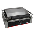 Stainless steel KuKoo grooved and flat panini press with adjustable temperature control and power indicator light