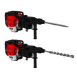 T-Mech 2-Stroke Petrol Hammer Drill featuring a red and black design, with interchangeable drill bits for versatile use