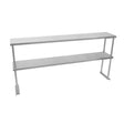 Double tier steel over-shelf in sleek silver finish, featuring two spacious shelves for efficient storage and organization