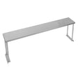 Sleek stainless steel single tier over-shelf, 1800mm long, featuring a smooth surface and sturdy legs for enhanced storage solutions