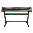 1350mm vinyl cutter with a sturdy black stand, featuring a red stripe, control panel, and a sleek, professional design