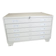 Sturdy gray A1 Architects drawer with six spacious, flat drawers and white label holders, ideal for organizing blueprints and documents