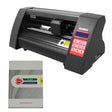 PixMax 20" vinyl cutter in sleek black with a digital control panel, accompanied by Flexi starter software package for easy design