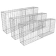 Six sturdy, galvanized steel gabion baskets, each measuring 100 x 95 x 30cm, featuring a rectangular shape and mesh wire design