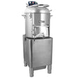 Stainless steel KuKoo commercial potato rumbler with a sleek design, featuring a large capacity and sturdy base for efficient cleaning