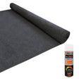 Anthracite dark grey van carpet lining roll with a smooth texture, accompanied by five cans of T-MECH ultimate spray adhesive