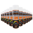 T-Mech Ultimate Trim Adhesive spray cans, 12 x 500ml, featuring a sleek white cap, bold orange and black labels, and a glossy finish