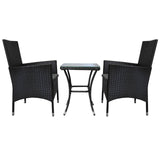 Jardí Rattan Bistro Set Black