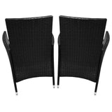 Jardí Rattan Bistro Set Black