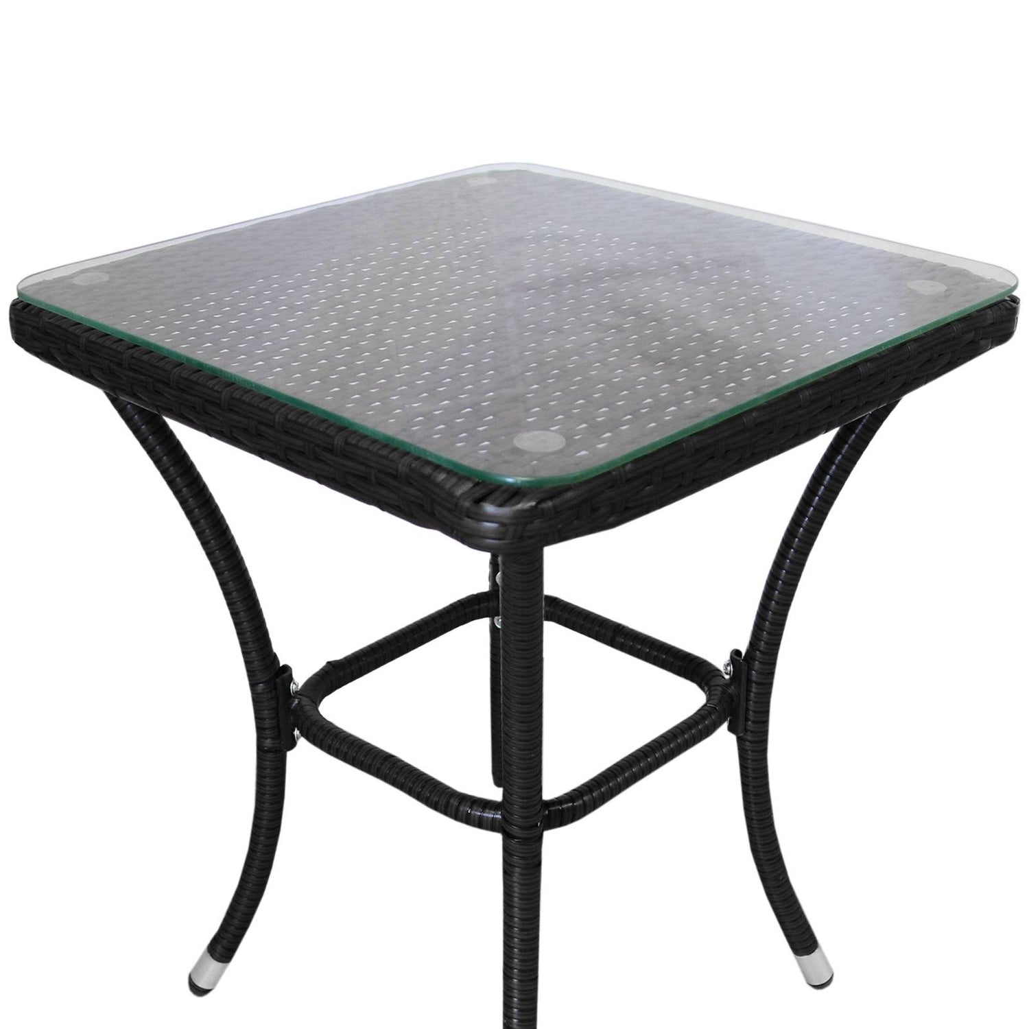 Jardí Rattan Bistro Set Black