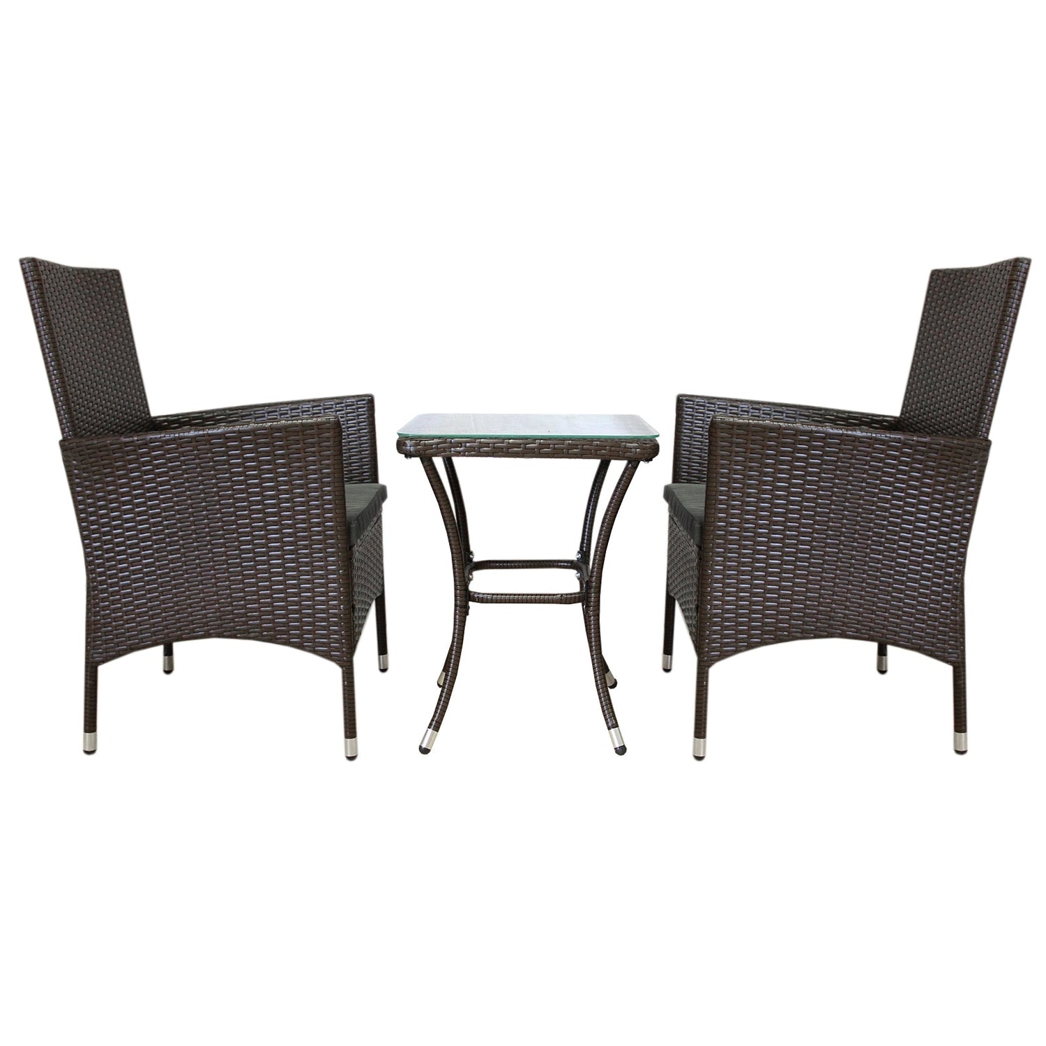 Jardí Rattan Bistro Set Brown