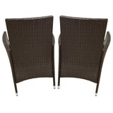 Jardí Rattan Bistro Set Brown
